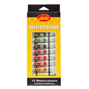 DALA Watercolour Paint Set – 12 x 12ml Tubes