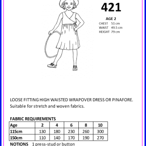 RSG - Pattern 421 - High Waisted Wrapover Dress Or Pinafore