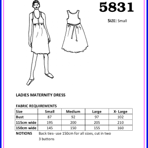 RSG - Pattern 5831 - Ladies Maternity Dress
