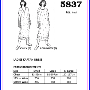 RSG - Pattern5837  - Ladies Kaftan Dress