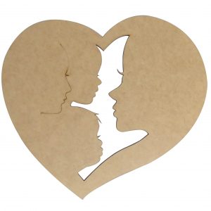 Art Wooden Blanks – Silhouette Mom and Child 3 (3mm)