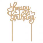 Cake Toppers - Happy Birthday With Hearts