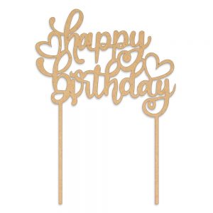 Cake Toppers - Happy Birthday With Hearts