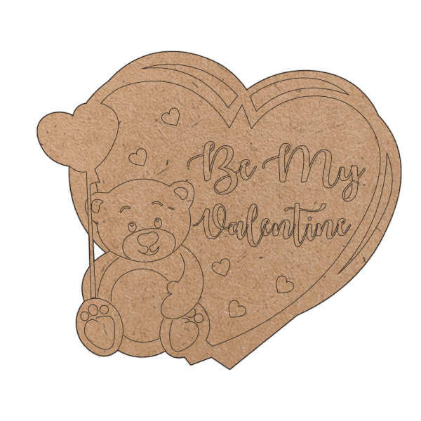 Art Wooden Blanks – Be My Valentine Teddy Blank